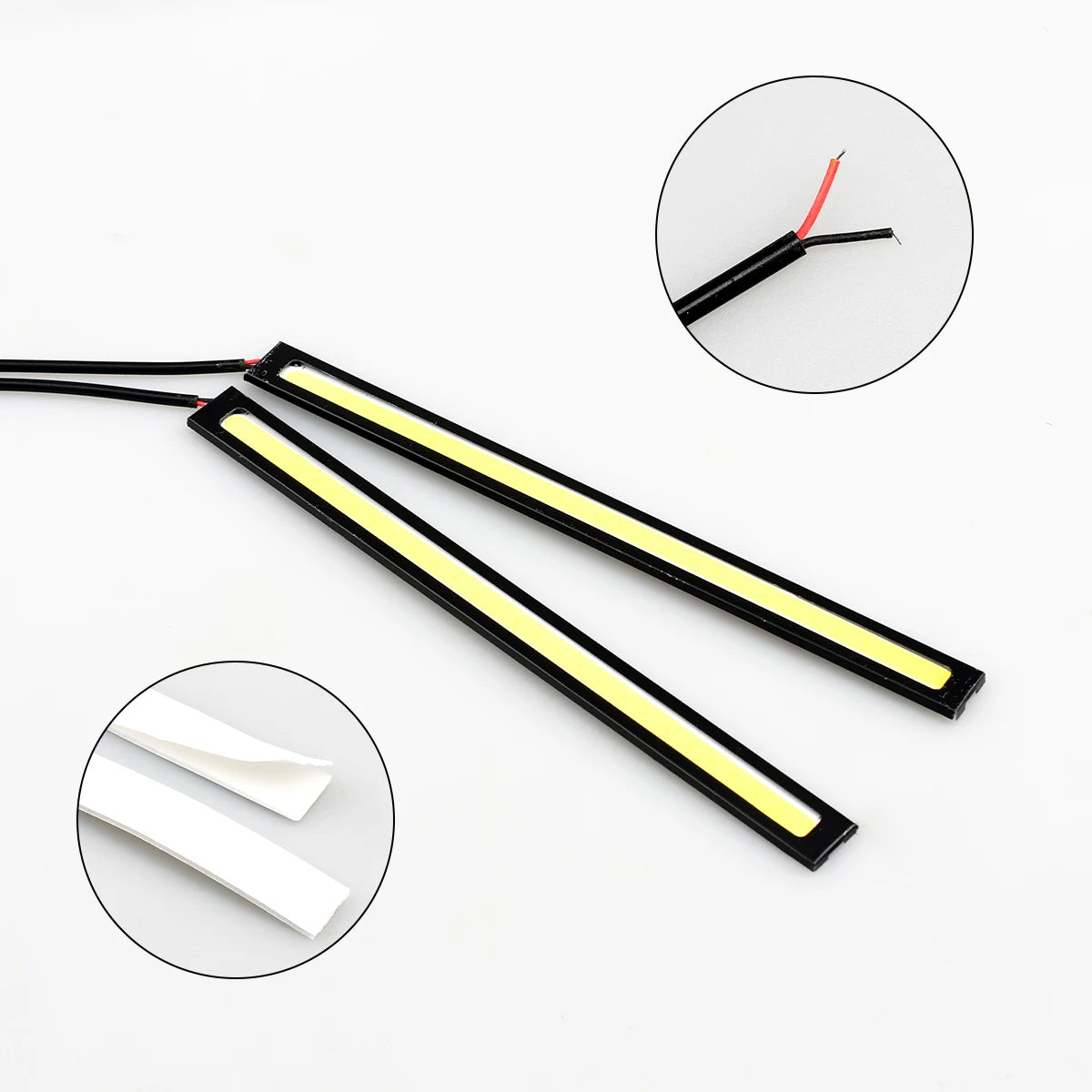 2Pcs 17cm Waterproof Led Cob Light Stripe Ultra-thin High-brightness LED Daytime Running Lights 12V Decorative Lighting