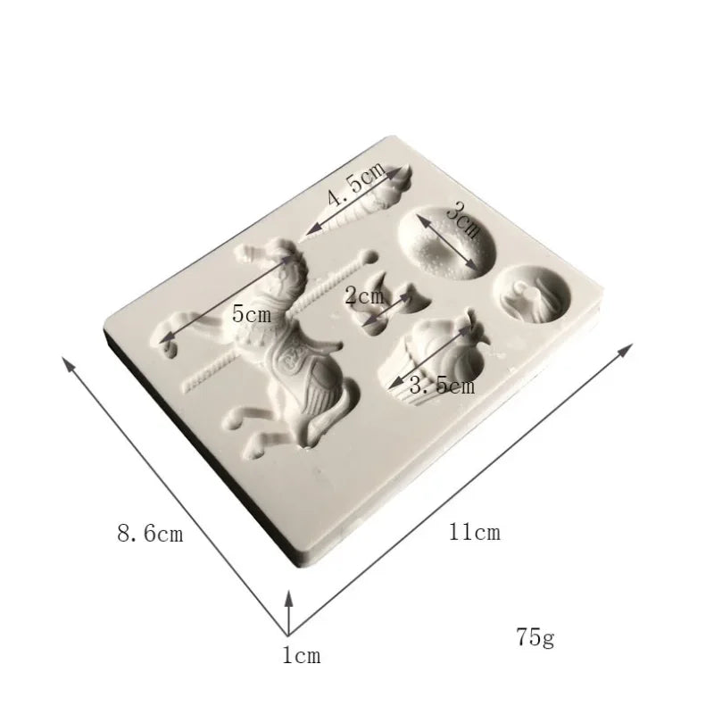 Trojan horse ice cream doughnut silicone mold candy cake candy mold chocolate decoration tool mold