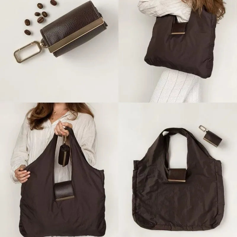 Collapsible Bag Keychain Storage Bag Large Capacity Environmentally Friendly And Convenient Shopping Bag Pendant Accessory Bag