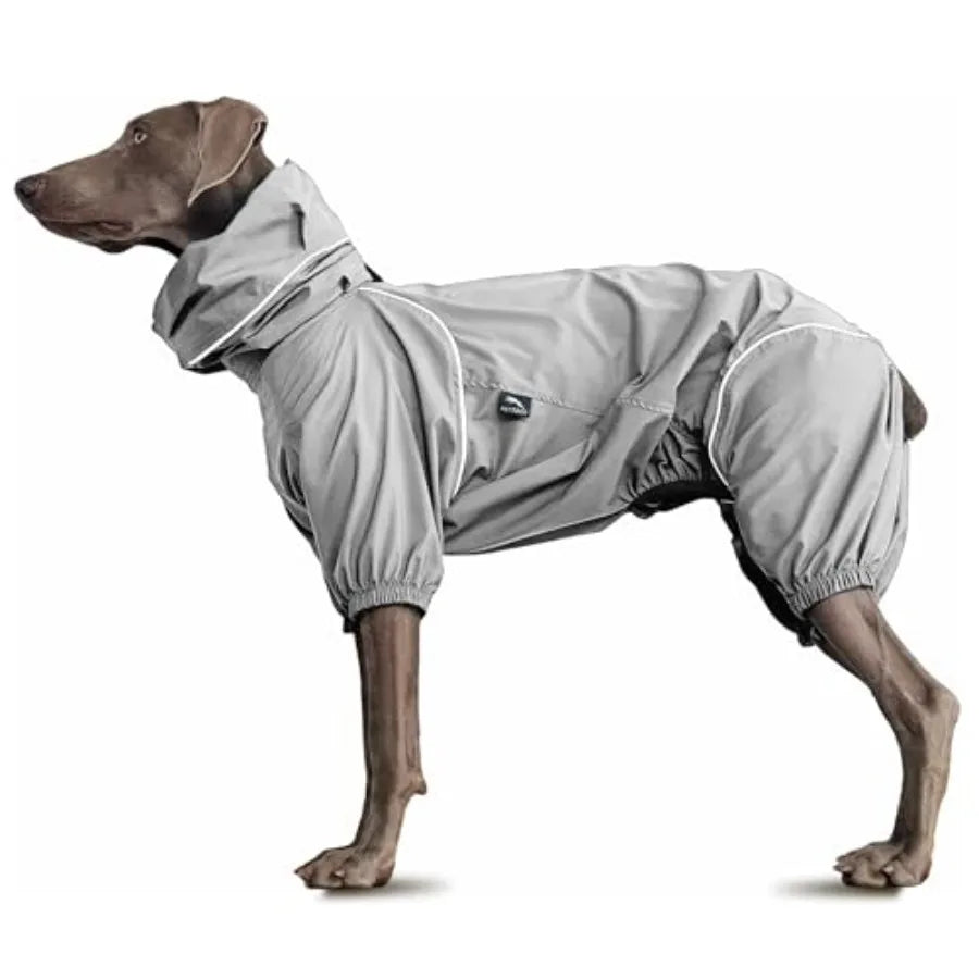 Dog Lightweight Windbreaker Pet Outdoor Sports Jacket 0.5 lbs 3 in One Hooded Easy on/Off with Collar and Harness Reflective Pi