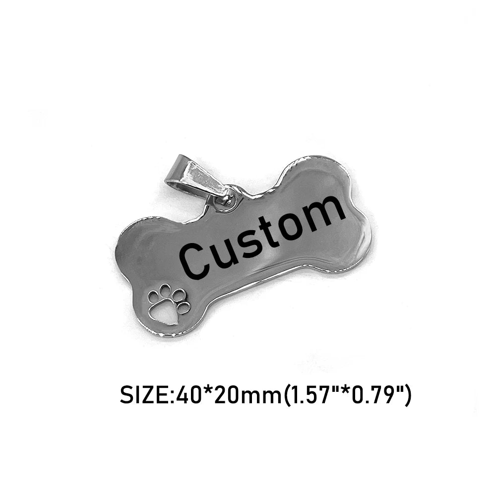 Customized Dog Collar Tag Color Bone Pendant for Dog Medal with Engraving Name Personalized Number Kitten Puppy Cat Accessories