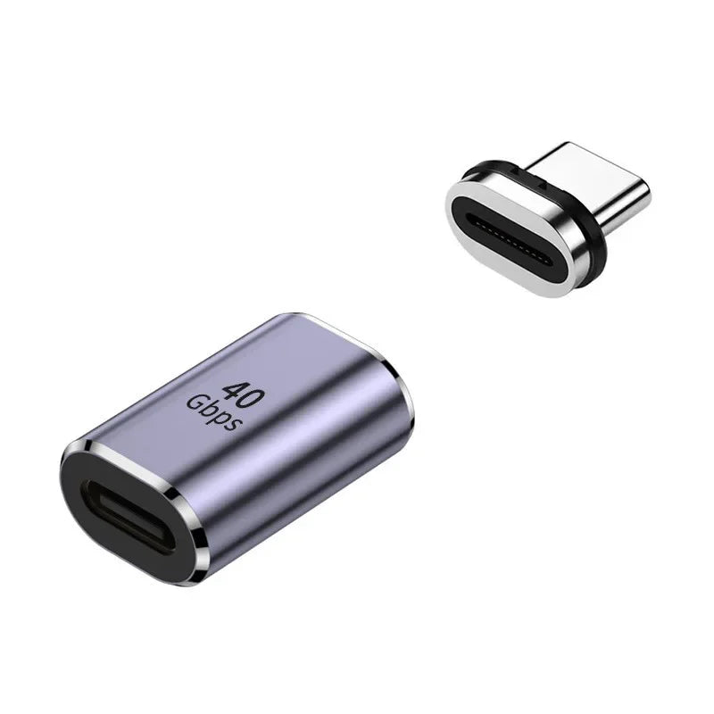 100W Car Type-C Magnetic Converter 40Gbps USB Flash Drive Multi-Functional Adapter Vehicle Data Transmission Charge Accessories