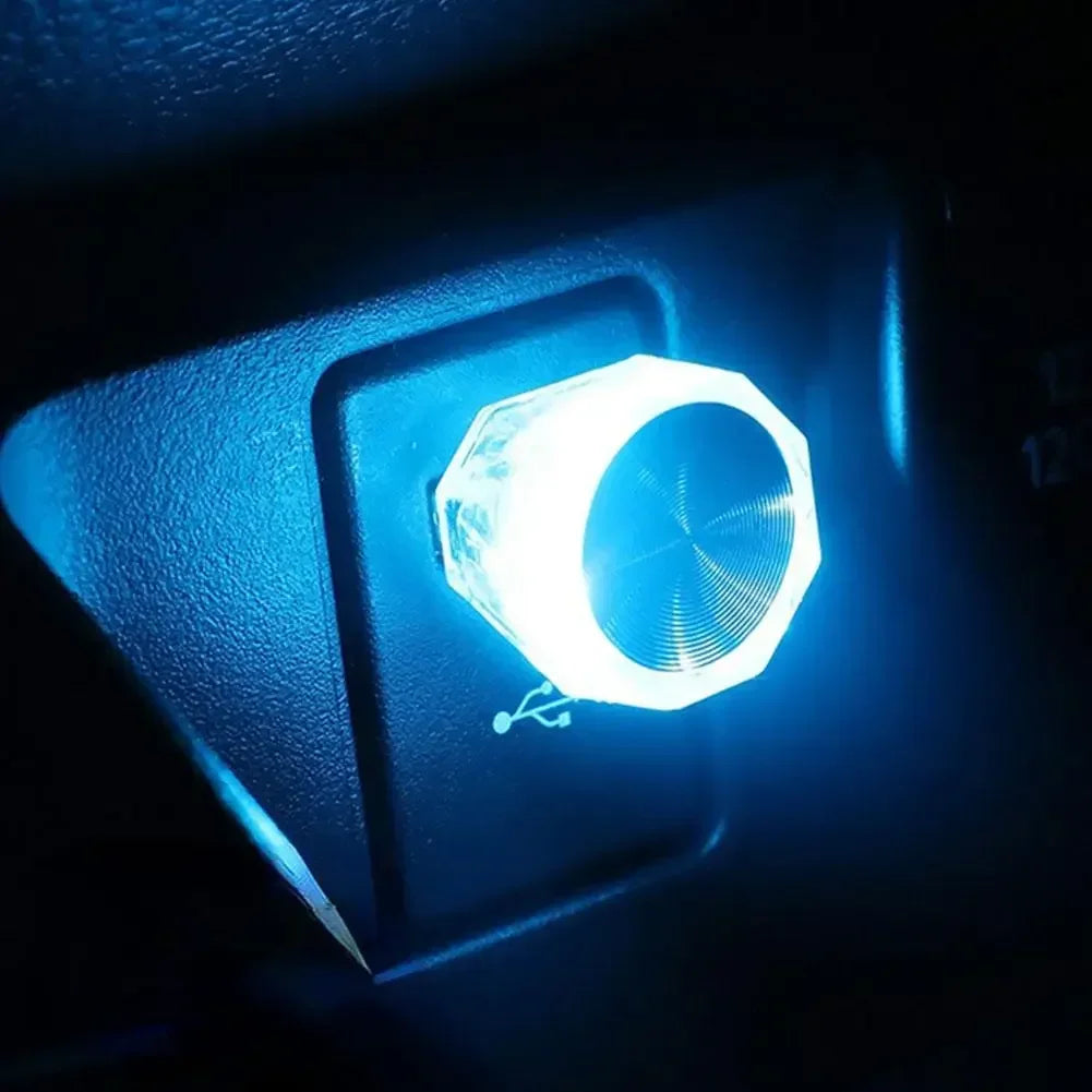 2026 Car LED Colorful Night Light Cigarette Lighter USB Atmosphere Light Wiring-Free Car Interior Lighting Accessories Supplies