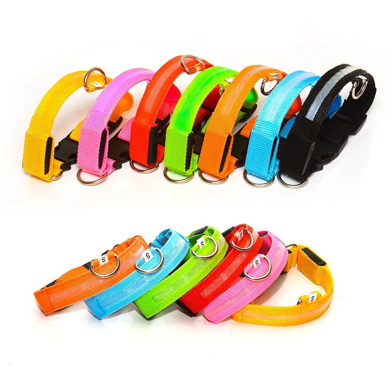 3 Modes LED Flashing Dog Collar, USB Rechargeable & Battery Operated Adjustable Dog Loss Prevention Collar Pet Accessories