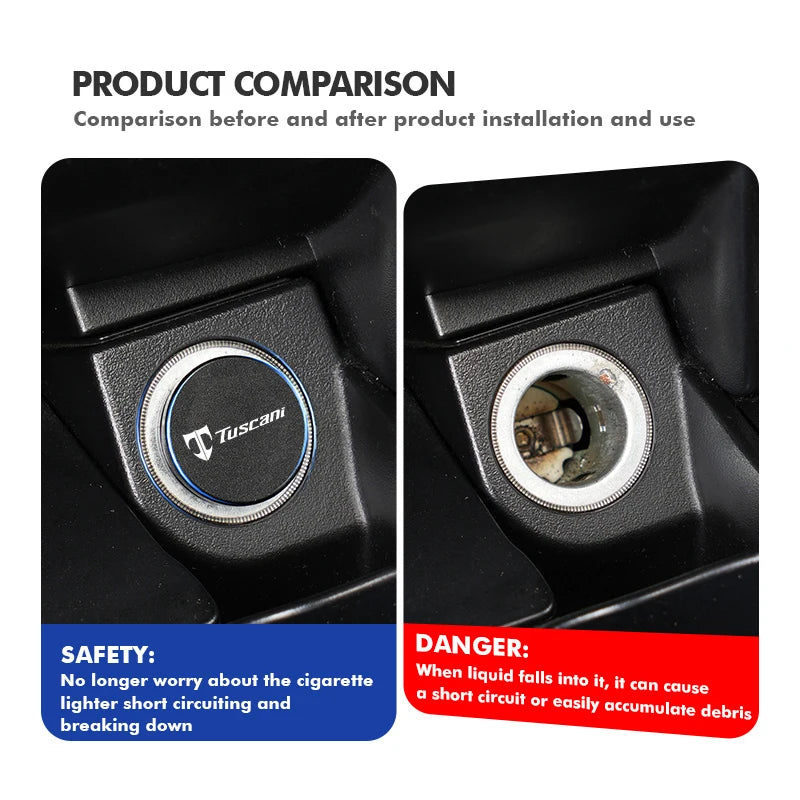 Car Cigarette Lighter Waterproof Cover Dustproof Protective Accessories For Hyundai Genesis GDi Elantra Accent Tucson i30 i10