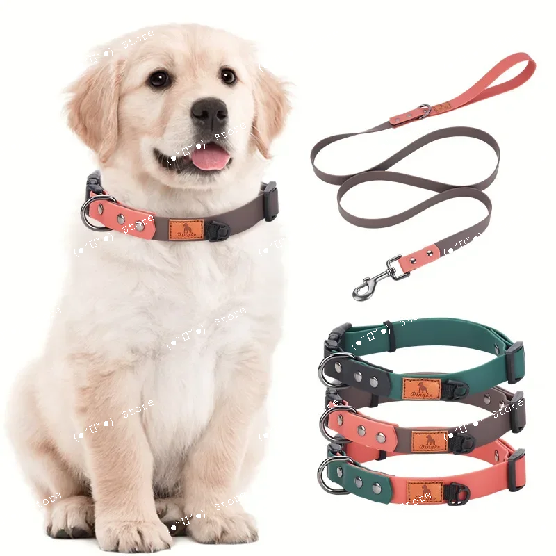 waterproof small medium dog collar and leash set schnauzer corgi shiba french bulldog puppy collars dogs accesorios cat collar