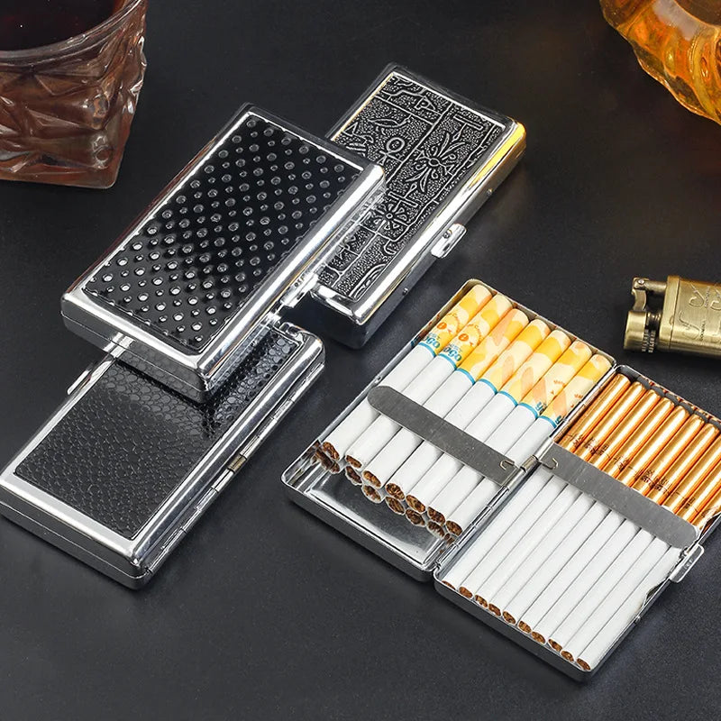 Coarse Medium Fine Three Use Creative Cigarette case Portable Metal Anti Pressure Cigarette Box Personalized men Smoking Tool