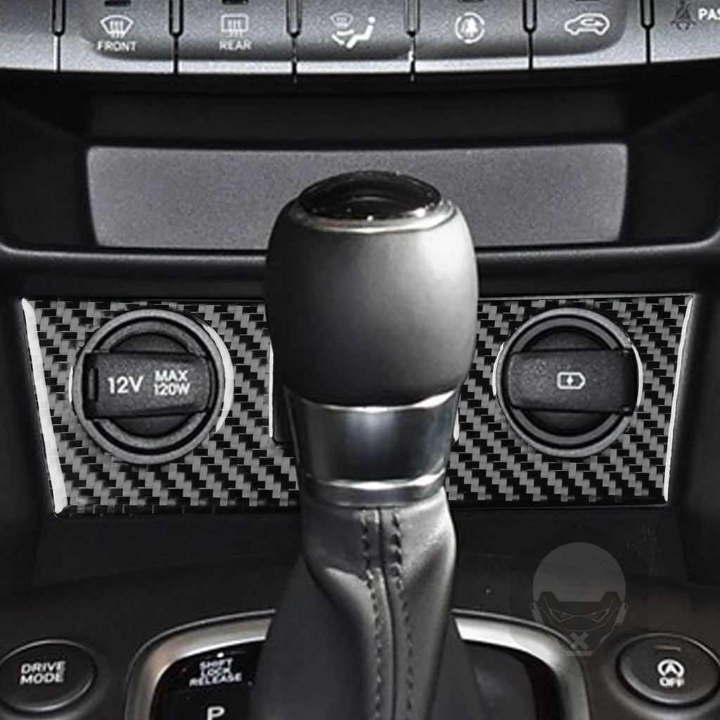 Carbon Fiber Car Accessories Cigarette Lighter Decorative Interior Cover Modified Trim Sticker For Hyundai Kona N 2018-2023