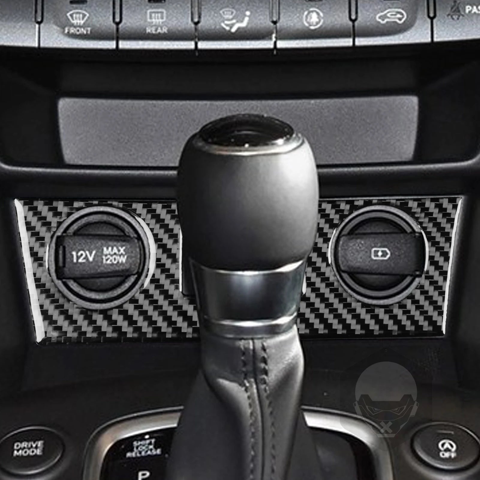Carbon Fiber Car Accessories Cigarette Lighter Decorative Interior Cover Modified Trim Sticker For Hyundai Kona N 2018-2023