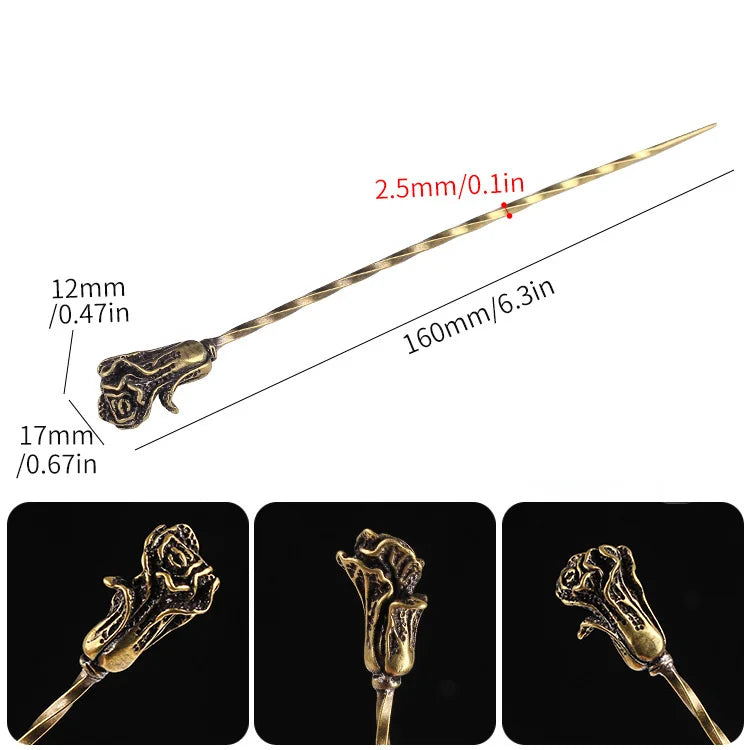 Retro Carved Cigar Drill Dredge Cigar Pass Needle Personality Engraved Cigar Needle Drill Cigar Knife Cigar Smoking Accessories
