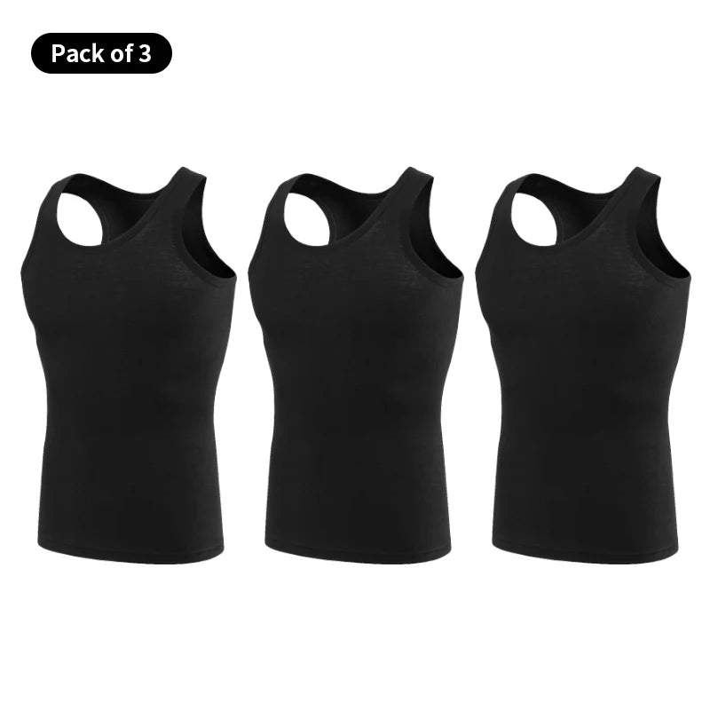 Four Seasons Men Pure Cotton Vest Youth Fit Sports Fitness Middle-aged Casual Sleeveless Top
